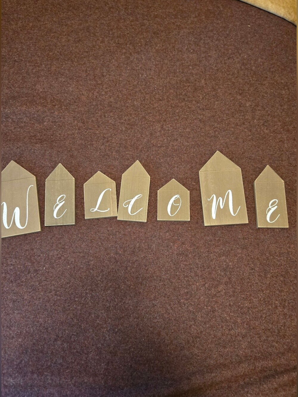 Wooden Welcome Sign Stand Up Blocks